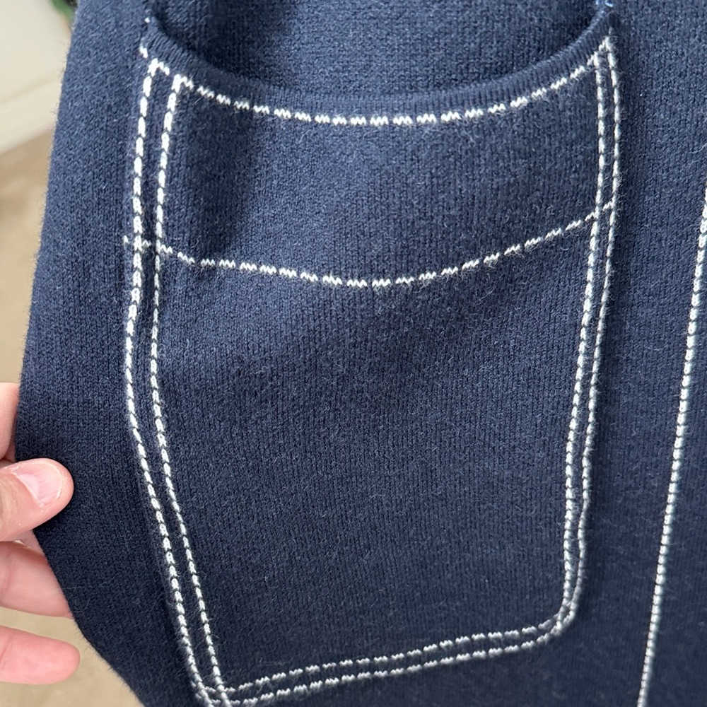 Banana Republic Brushed Navy and White Knit Dress size S - Picture 5 of 10